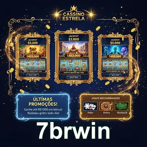 Jackpots luminosos no cassino Estrela, acessível através do site 7brwin.