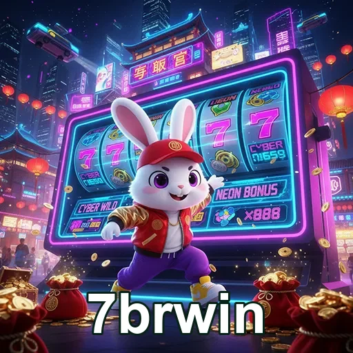 Coelho neon em slot da 7brwin, destacando diversão e emoção em jogos online.